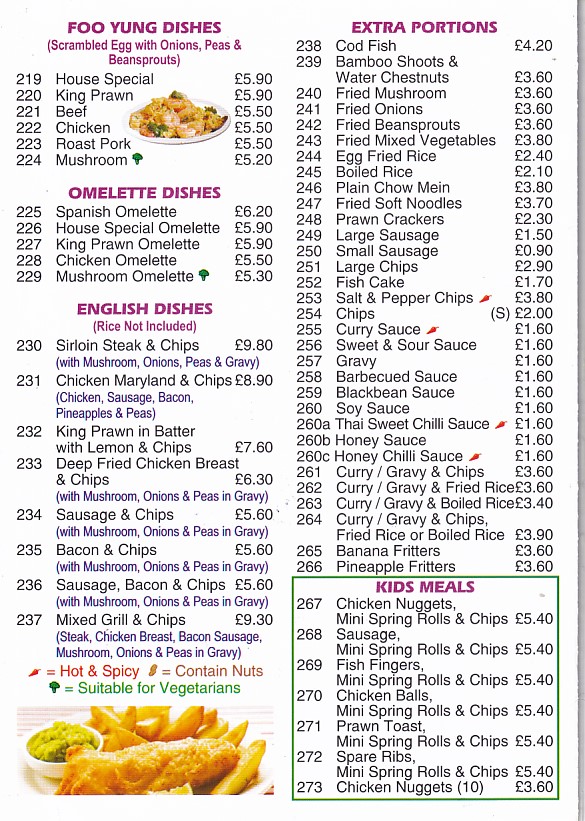 Menu of Top Wok chinese Abergele