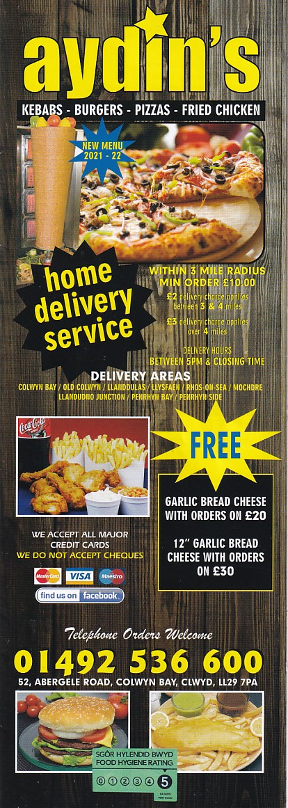 Aydins kebabs in Colwyn Bay LL29